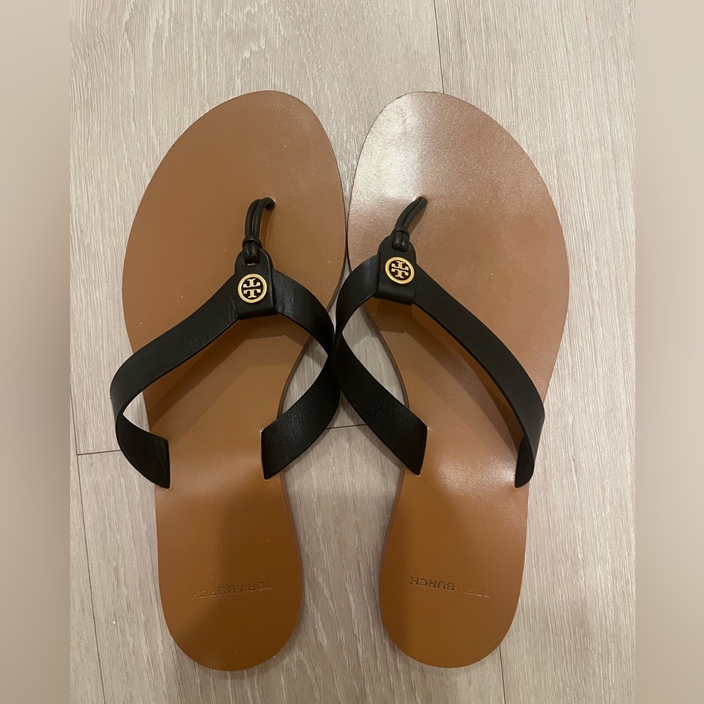 Black and nude Tory Burch sandals